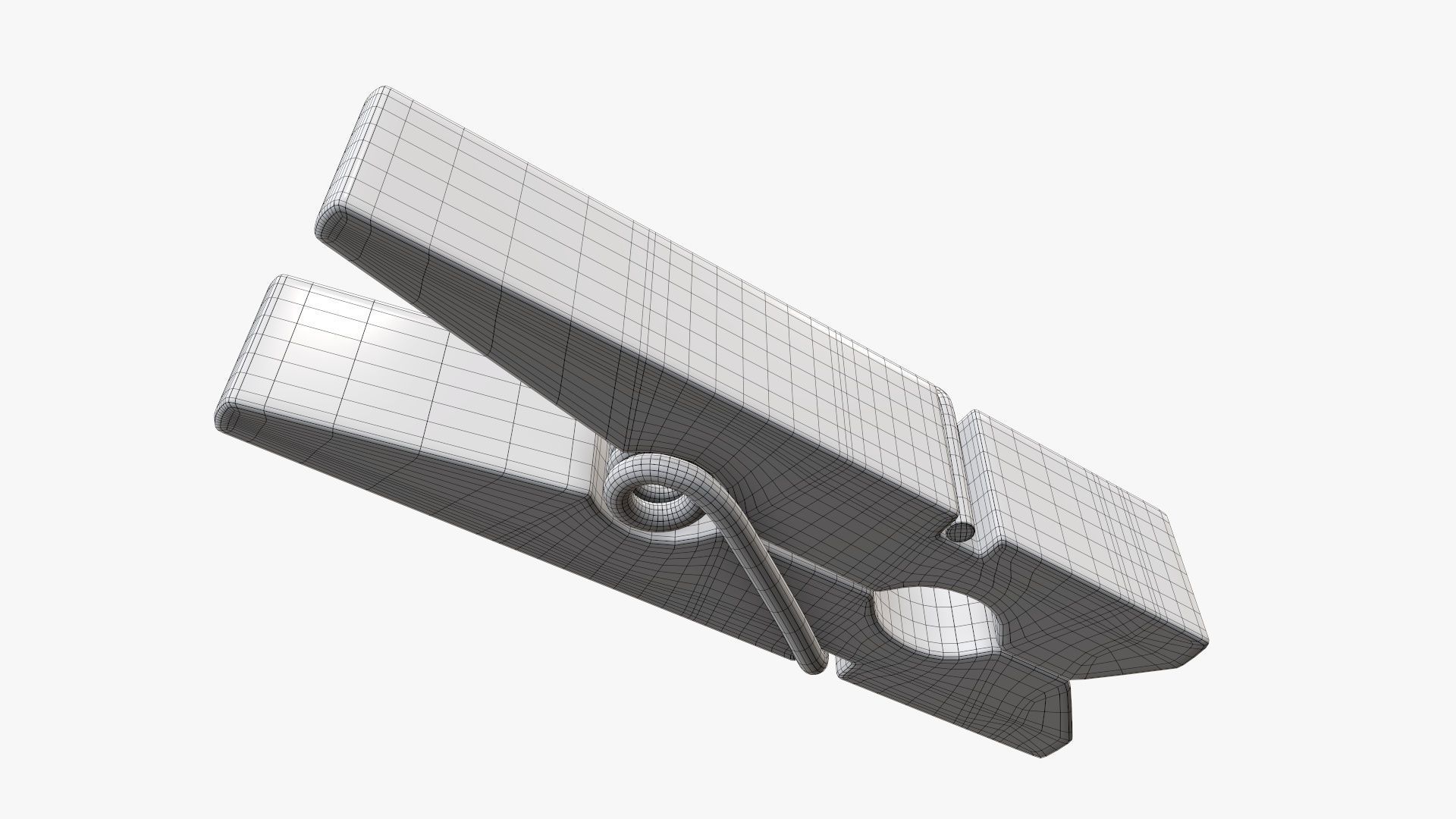 Clothespin wooden clothes peg 3D model_8