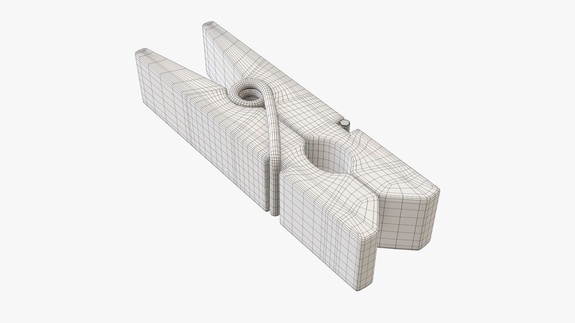 Clothespin wooden clothes peg 3D model_5