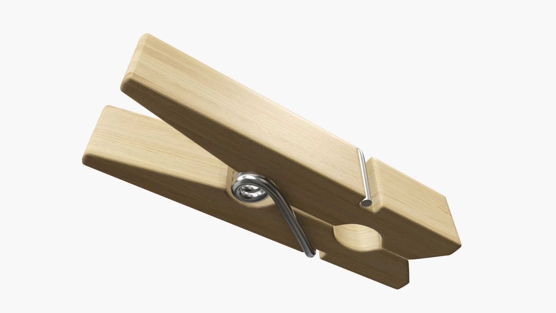 Clothespin wooden clothes peg 3D model_3