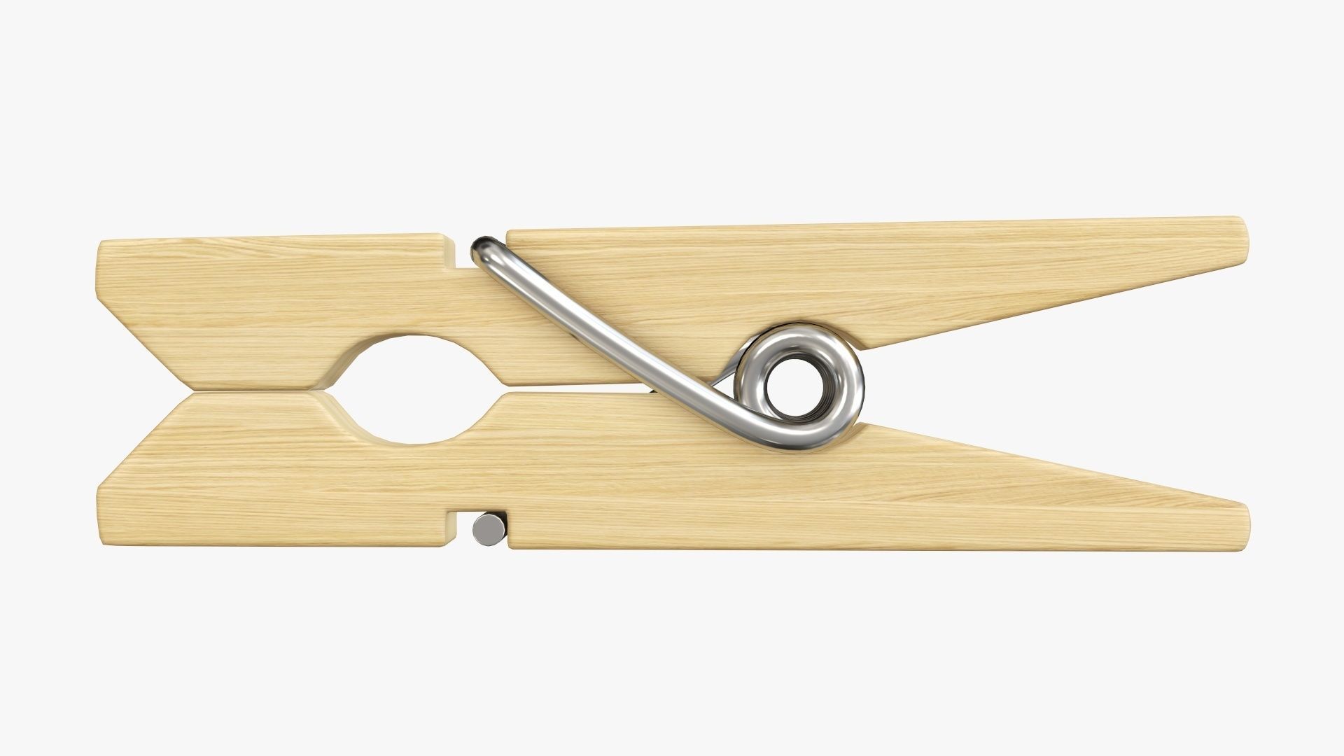 Clothespin wooden clothes peg 3D model_4