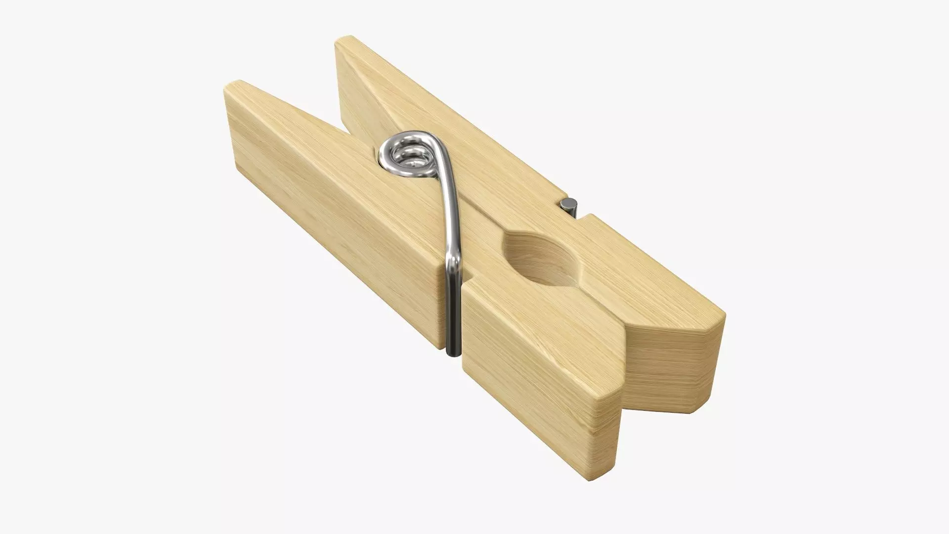 Clothespin wooden clothes peg 3D model_0