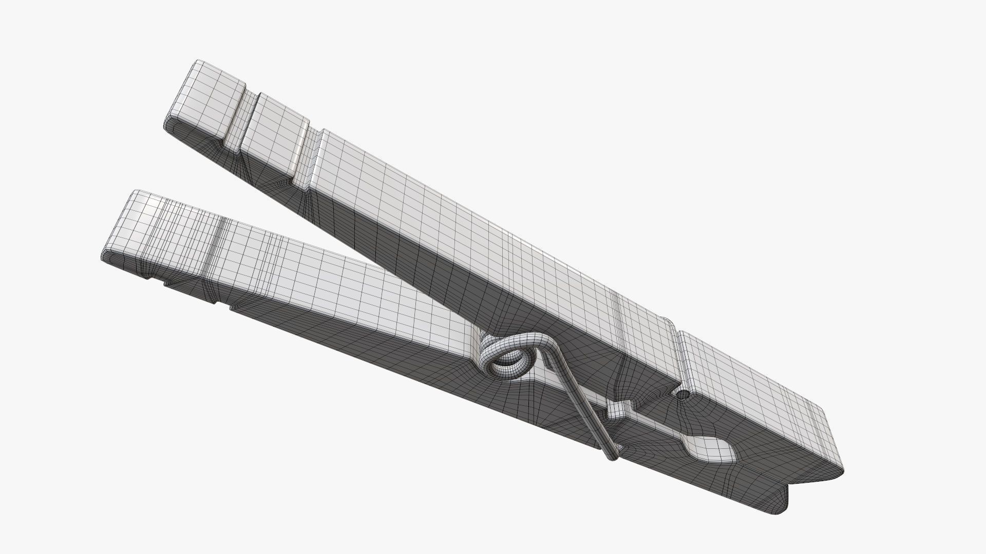 Clothespin wooden long clothes peg 3D model_8