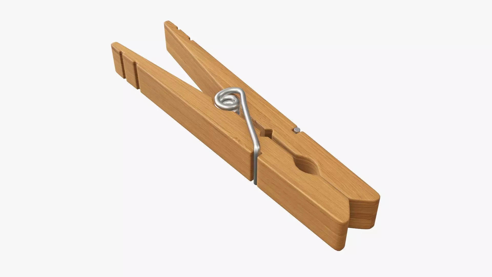 Clothespin wooden long clothes peg 3D model_0