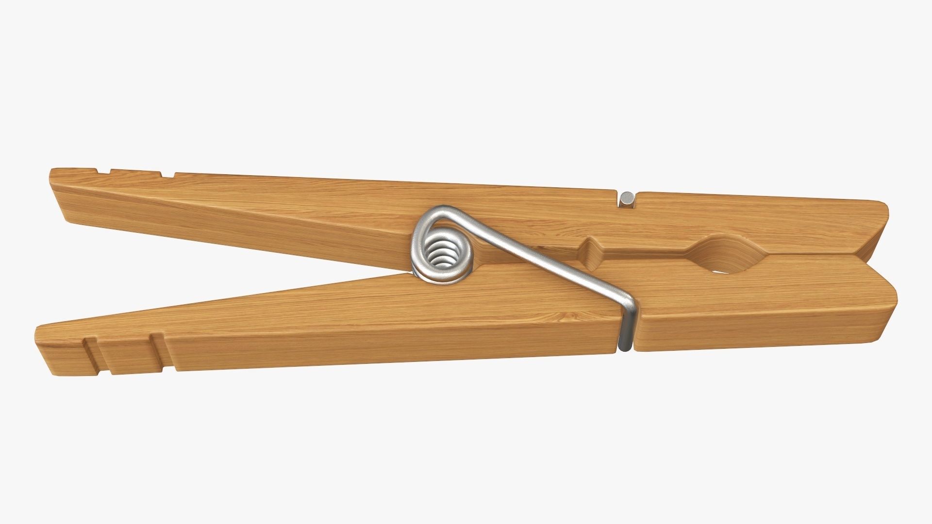 Clothespin wooden long clothes peg 3D model_1