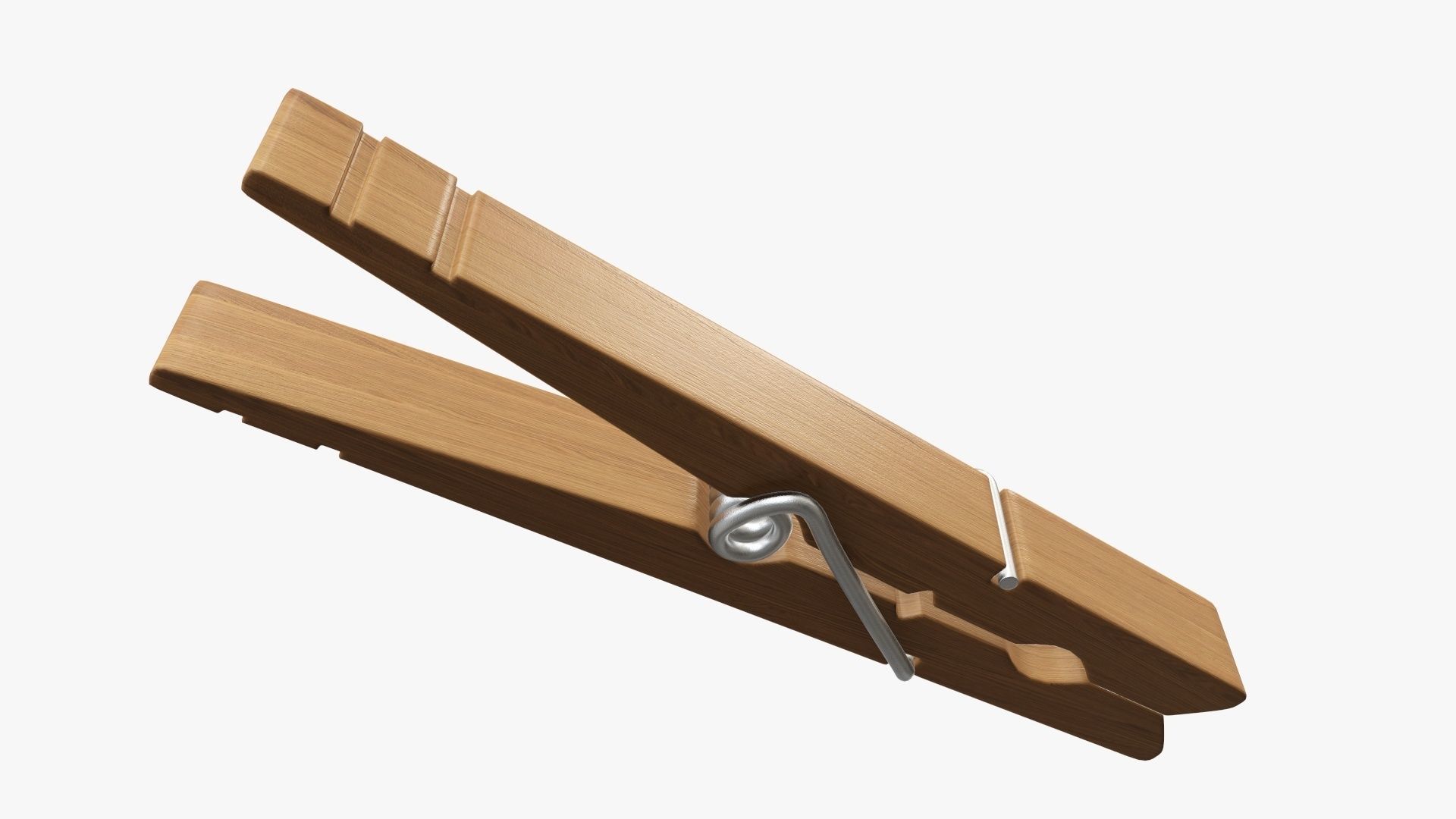 Clothespin wooden long clothes peg 3D model_3