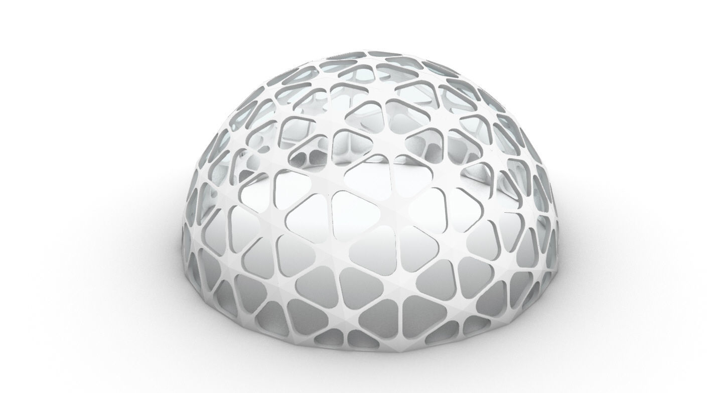 Geodesic Dome with Dynamic Perforations and glass panels 3D model_48