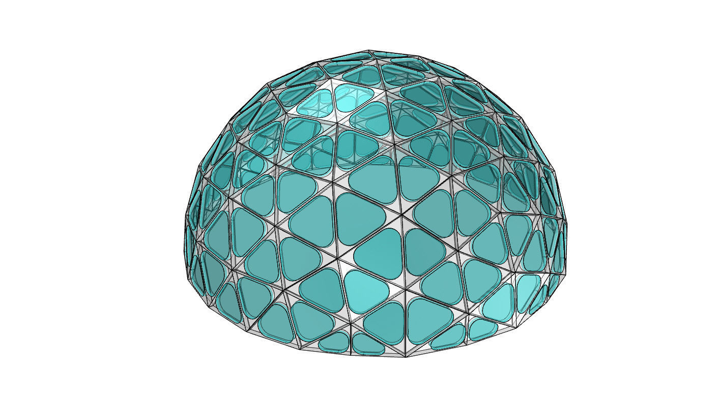 Geodesic Dome with Dynamic Perforations and glass panels 3D model_67