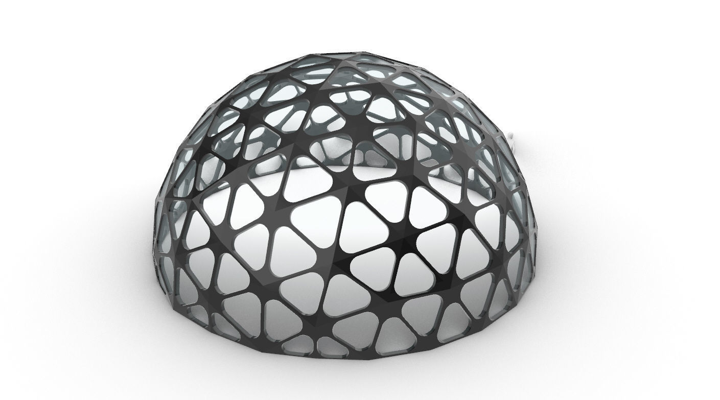 Geodesic Dome with Dynamic Perforations and glass panels 3D model_31