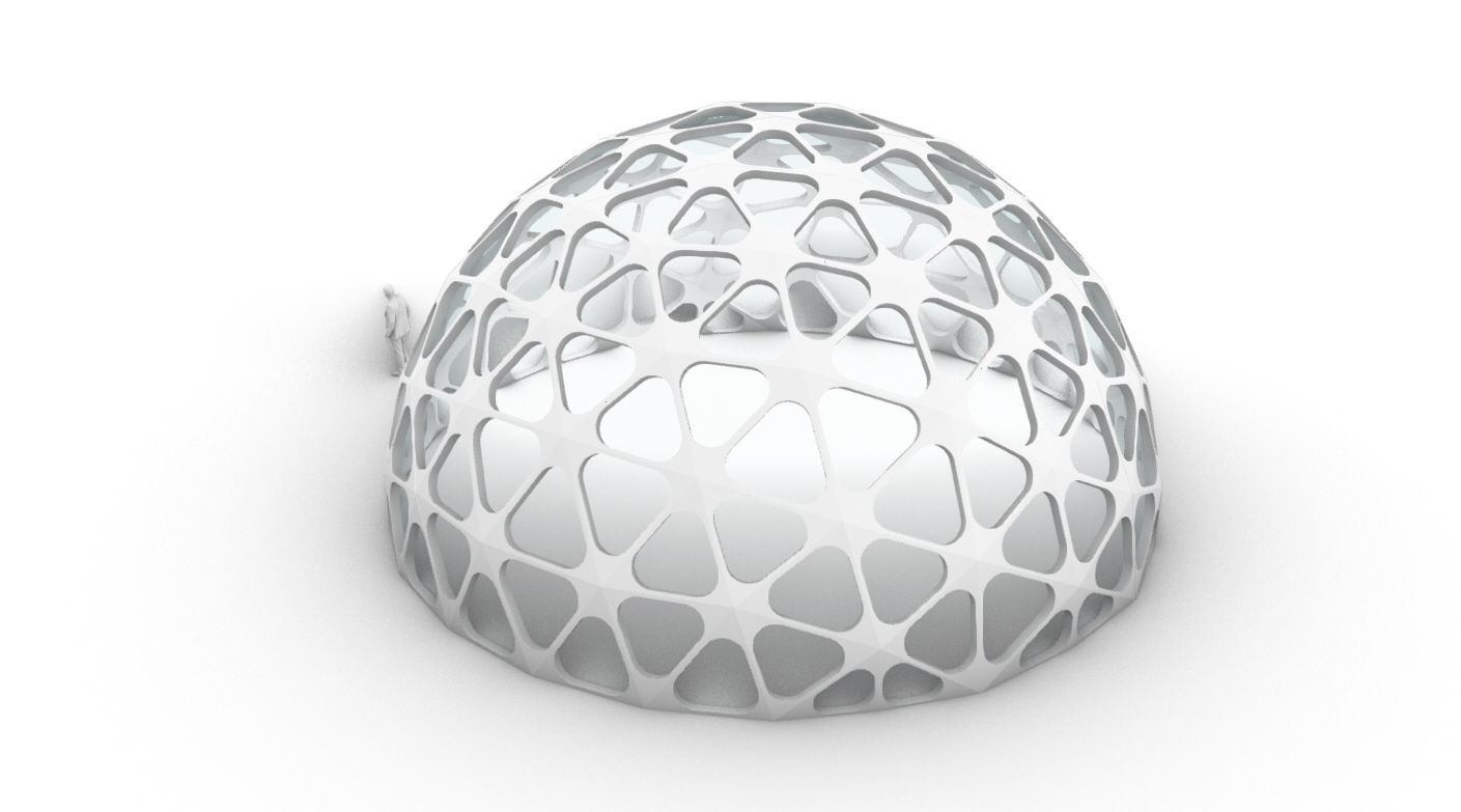 Geodesic Dome with Dynamic Perforations and glass panels 3D model_47