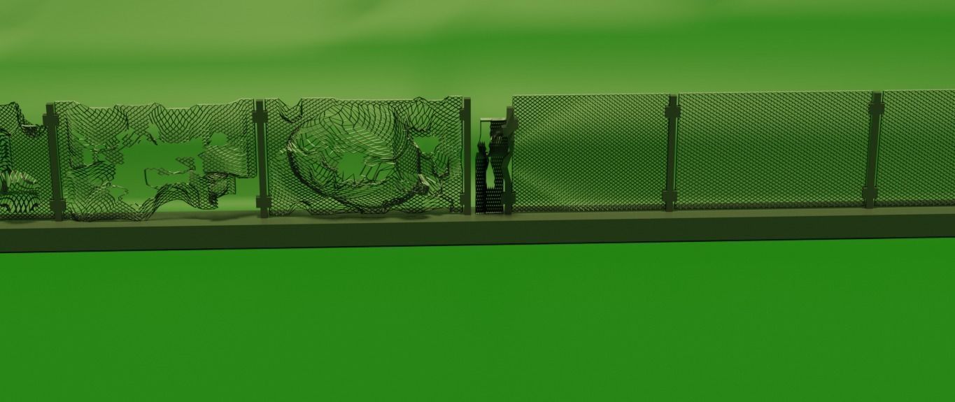 chain-link fences 3D model_4