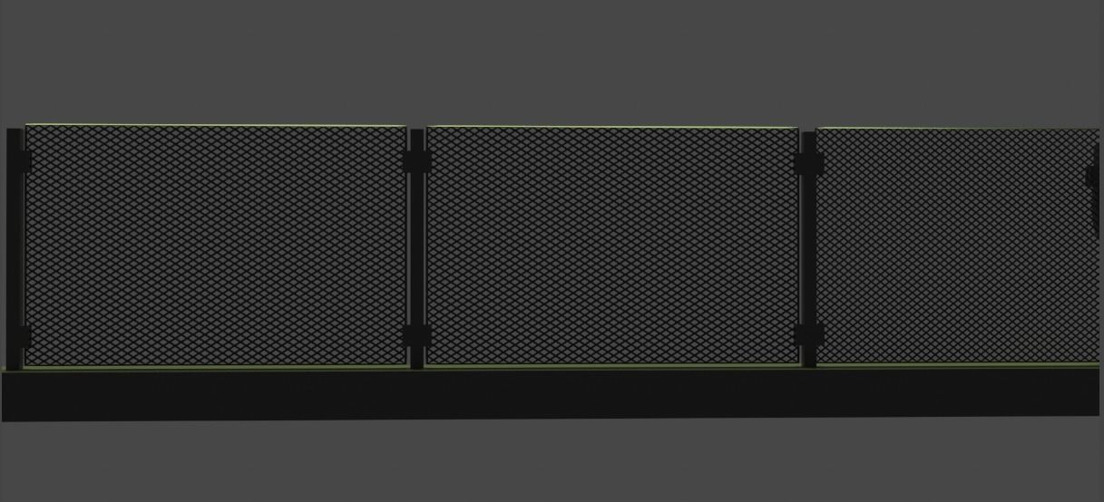 chain-link fences 3D model_9