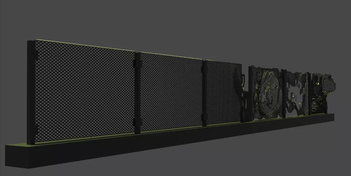 chain-link fences 3D model_0