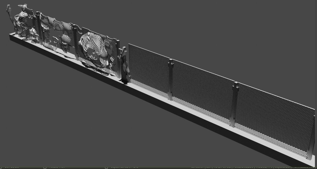 chain-link fences 3D model_5