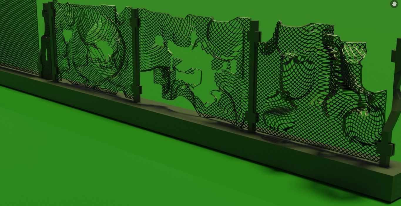 chain-link fences 3D model_3