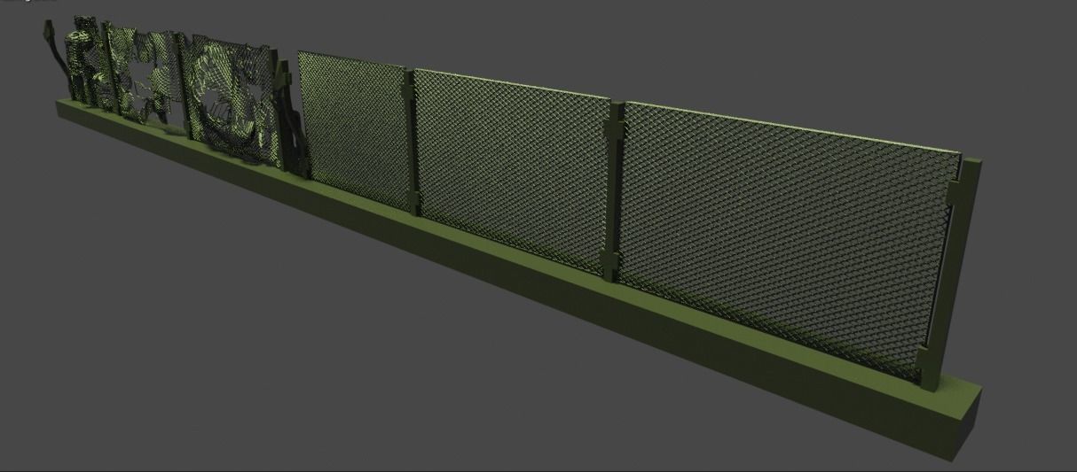 chain-link fences 3D model_1