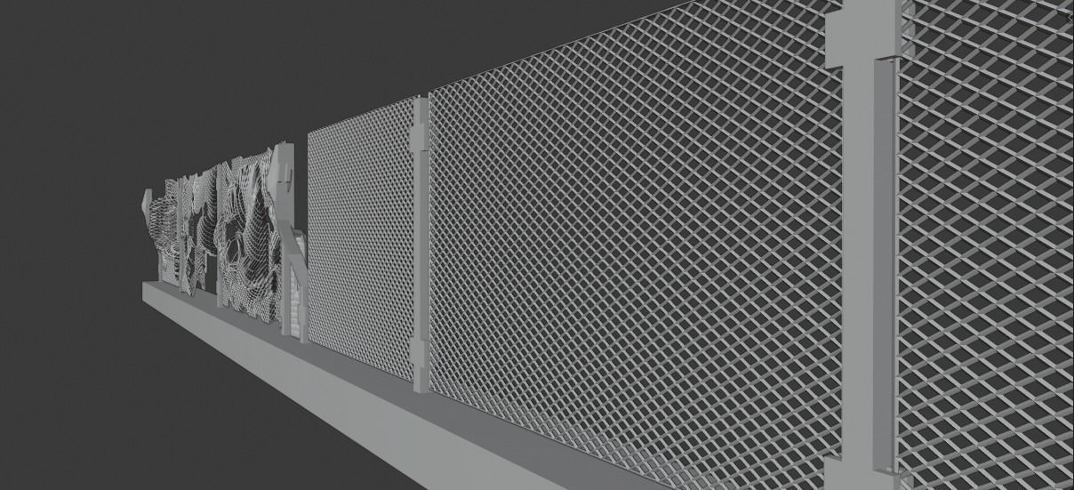 chain-link fences 3D model_10