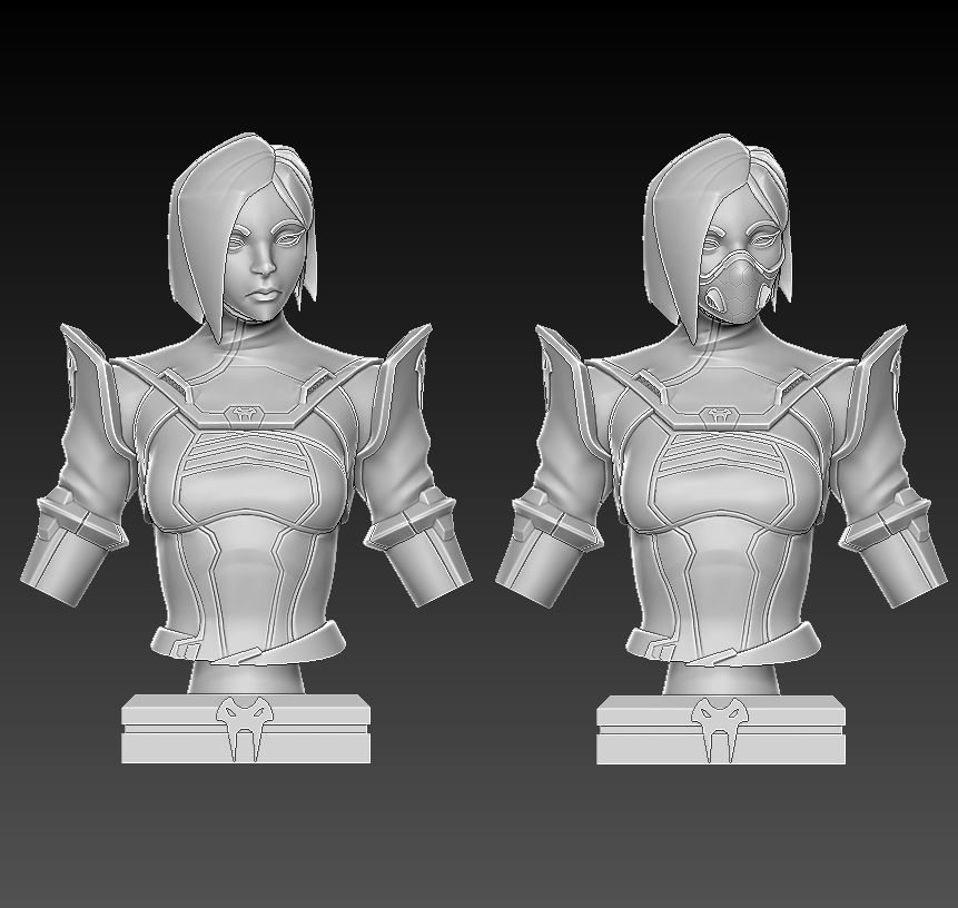 Viper from Valorant Bust 3D Print Ready 3D print model_1