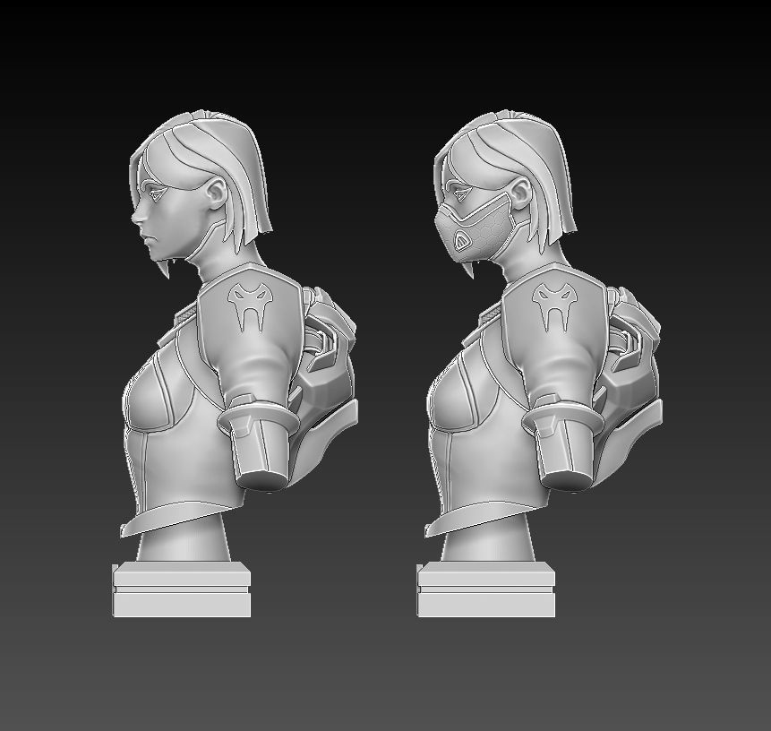 Viper from Valorant Bust 3D Print Ready 3D print model_2