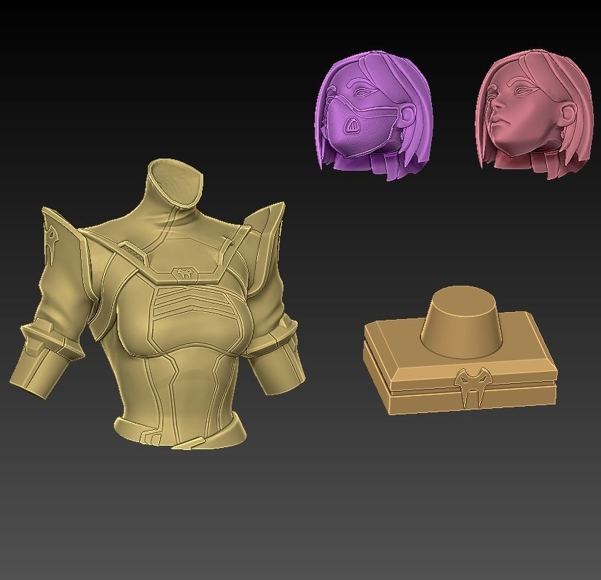 Viper from Valorant Bust 3D Print Ready 3D print model_7