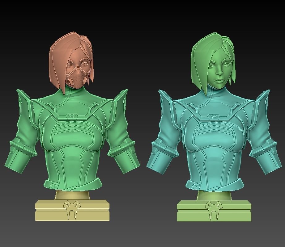 Viper from Valorant Bust 3D Print Ready 3D print model_6