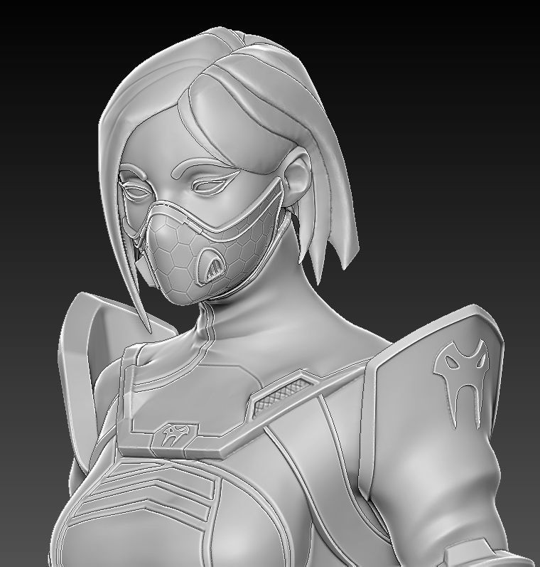 Viper from Valorant Bust 3D Print Ready 3D print model_4