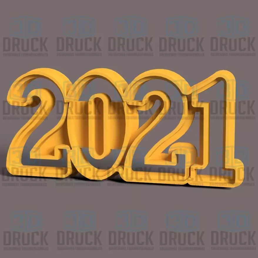New Year 2021 3D print model