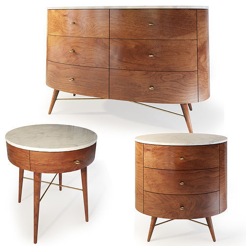  Dresser  bedside table by West Elm  Acorn Penelope   3D model