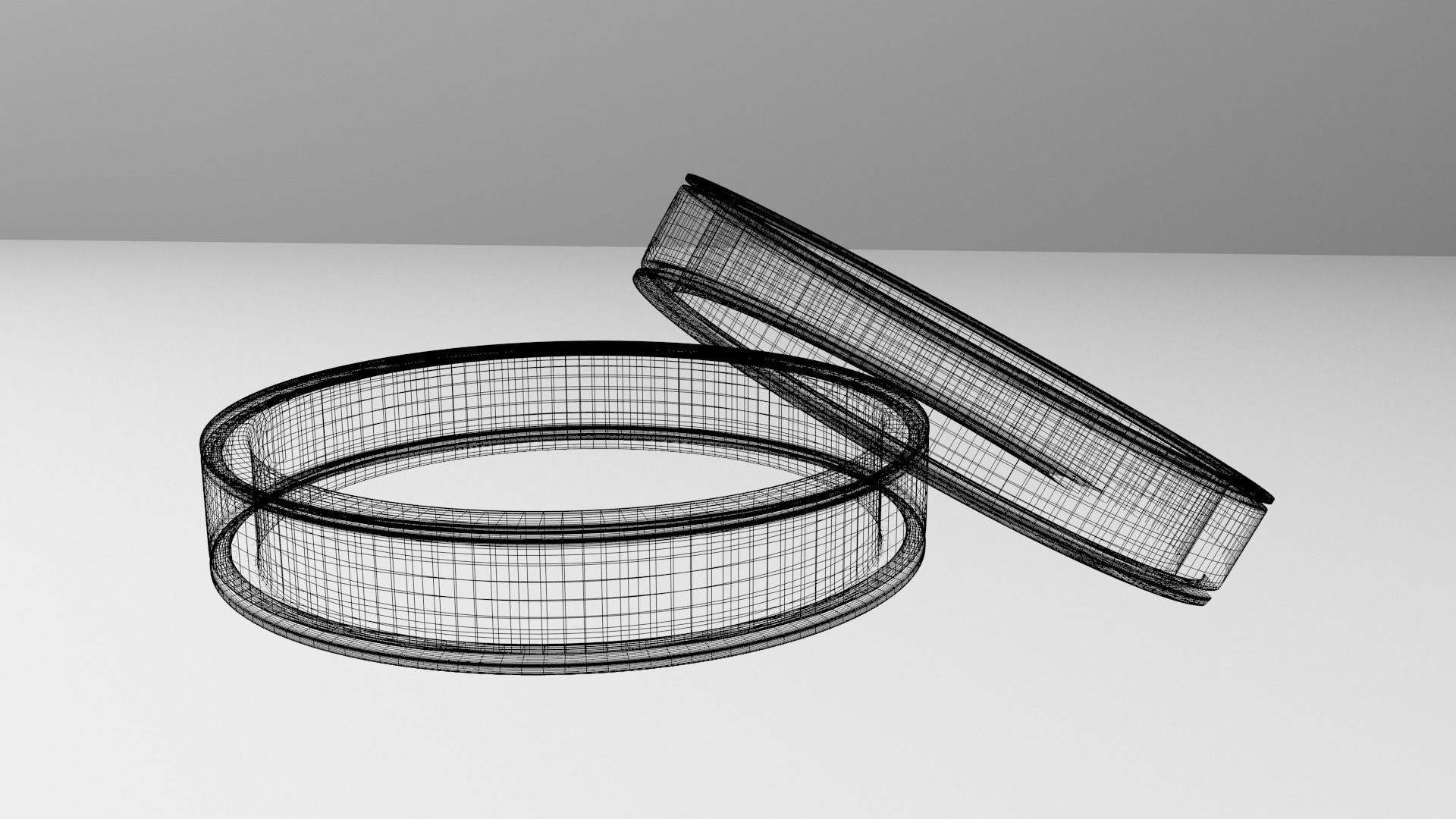 Couple Gold Ring 3D model_4