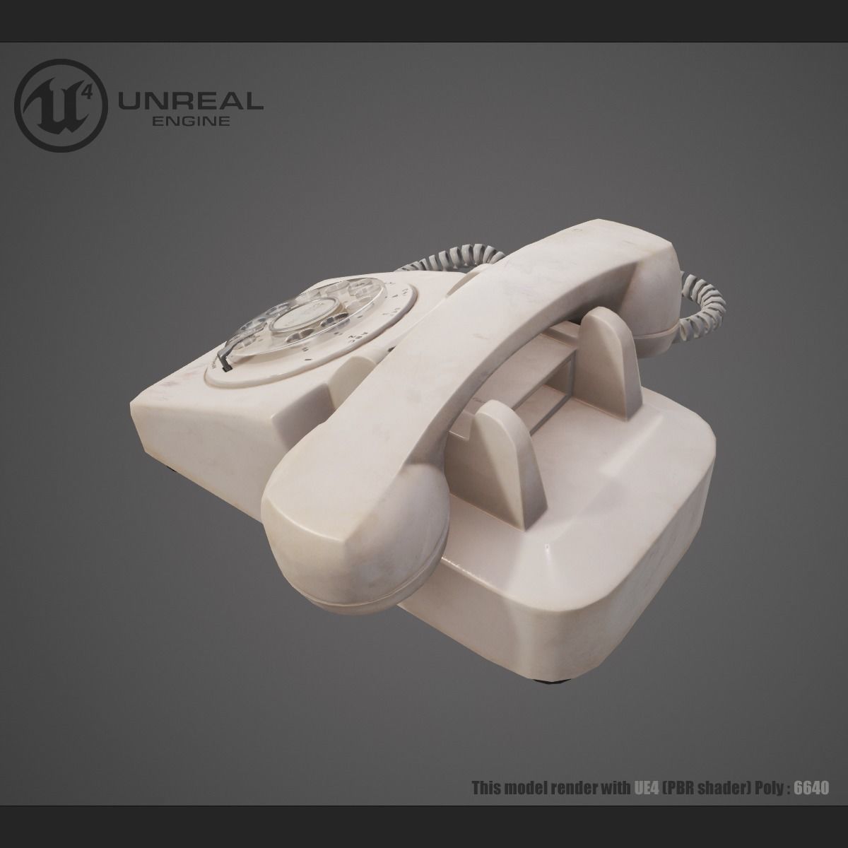 Vintage phone Low-poly 3D model_3