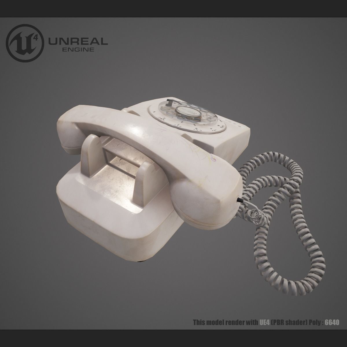 Vintage phone Low-poly 3D model_2