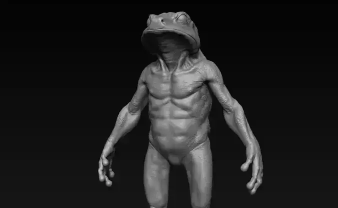 Frog Humanoid Creature 3D model