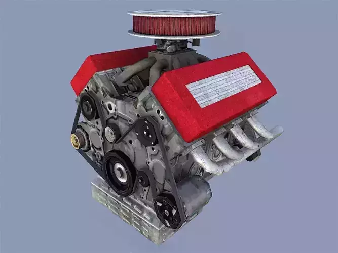 Car Engine Low-poly 3D model