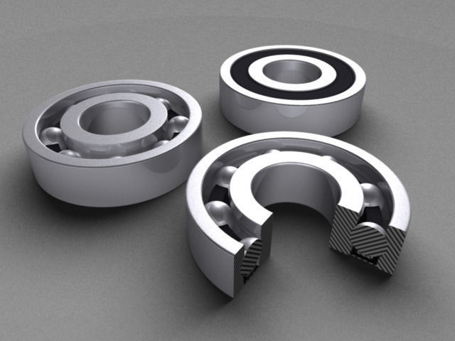 Bearing three ball bearings 3D model_2