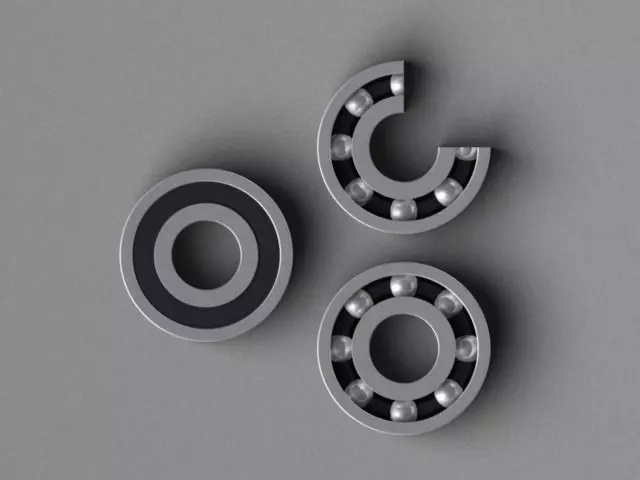 Bearing three ball bearings 3D model_0