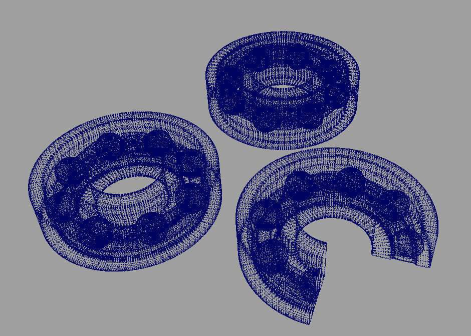 Bearing three ball bearings 3D model_3