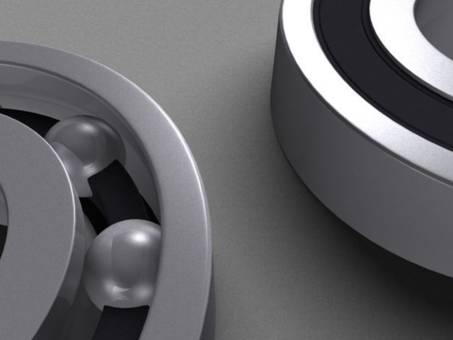 Bearing three ball bearings 3D model_1