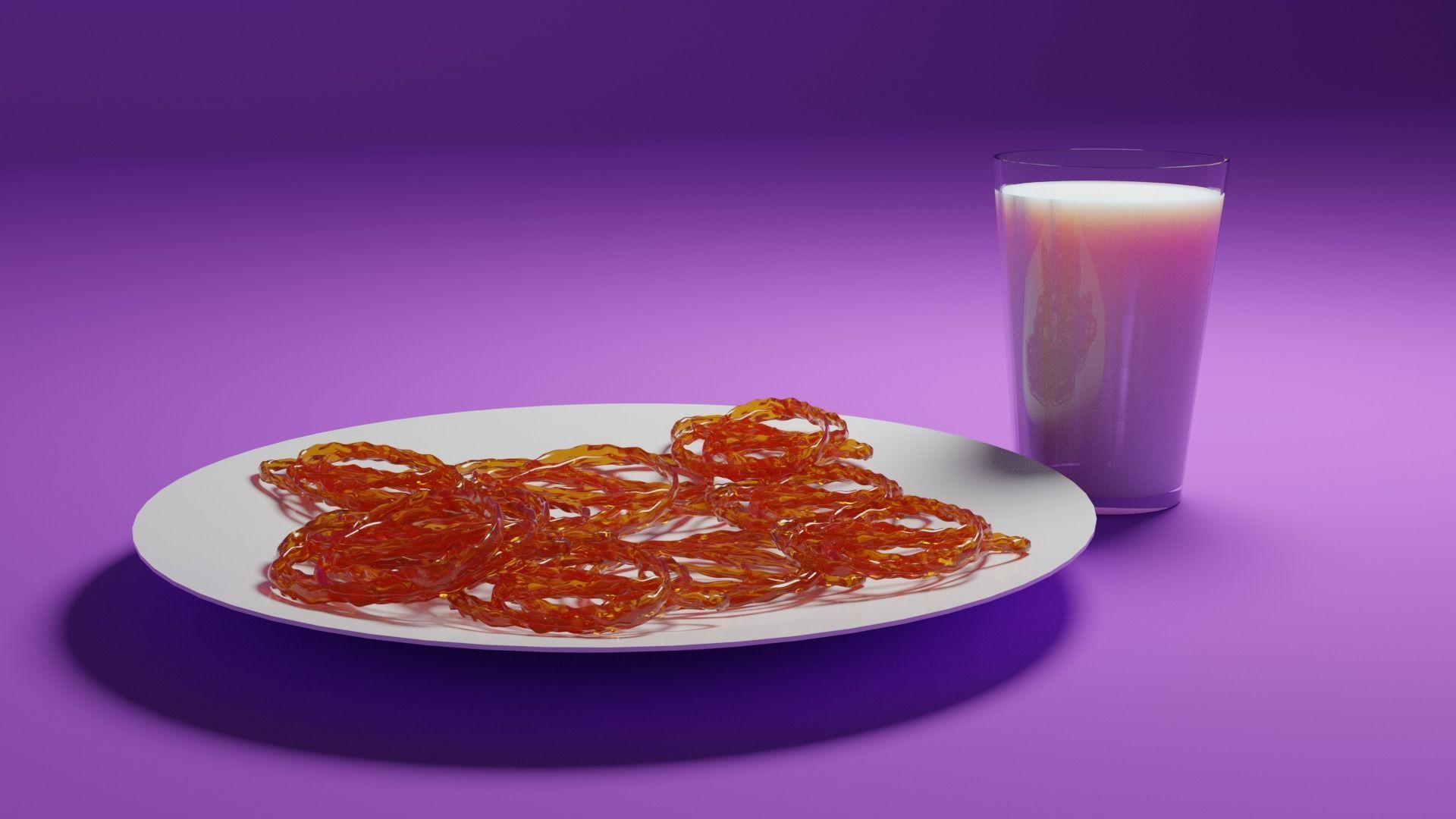 Jalebi and a Glass of Milk Free 3D model_19