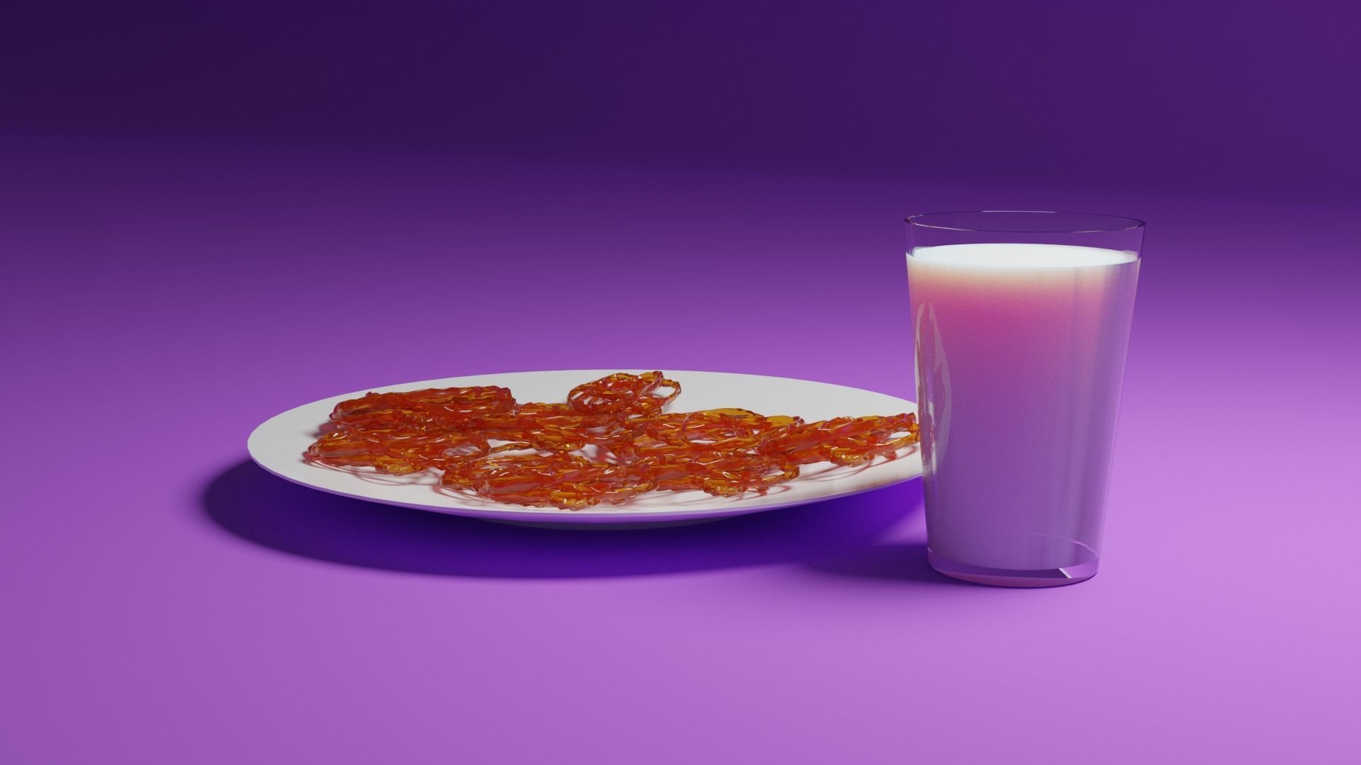 Jalebi and a Glass of Milk Free 3D model_11
