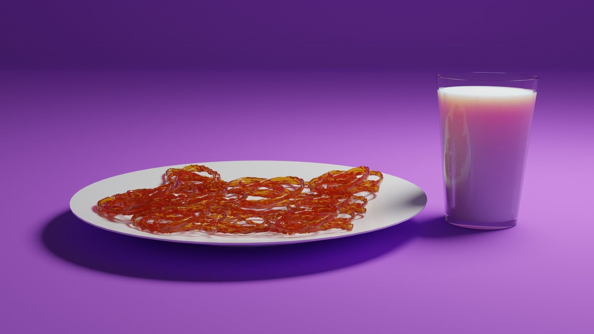 Jalebi and a Glass of Milk Free 3D model_7