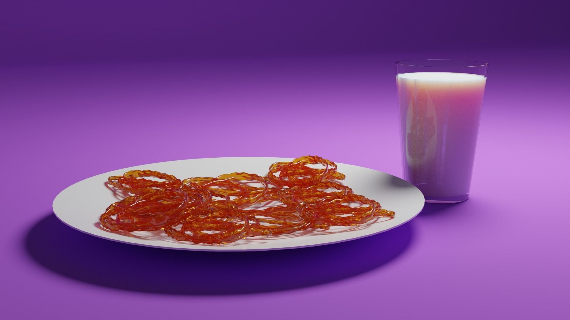 Jalebi and a Glass of Milk Free 3D model_5