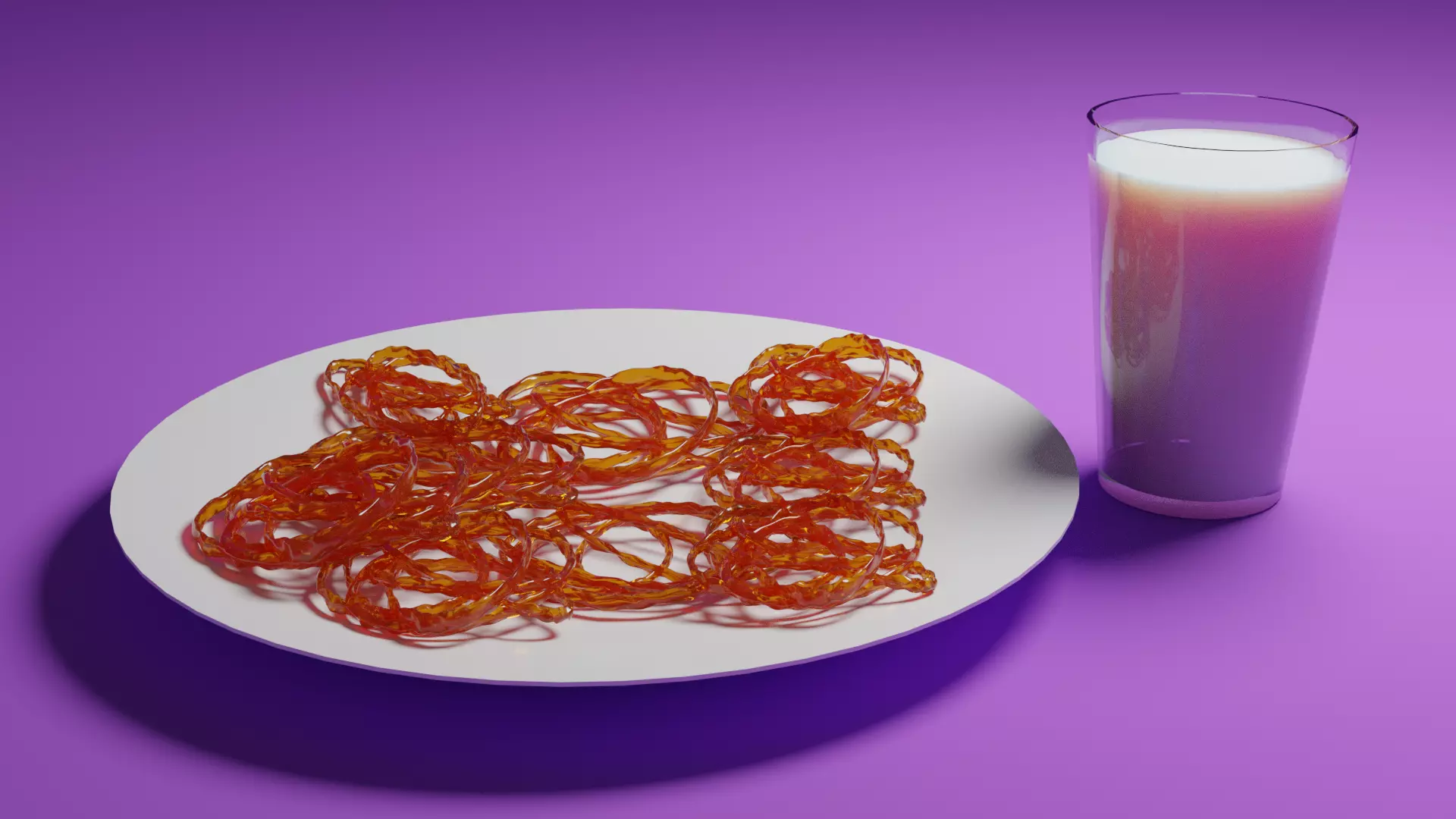 Jalebi and a Glass of Milk Free 3D model_0