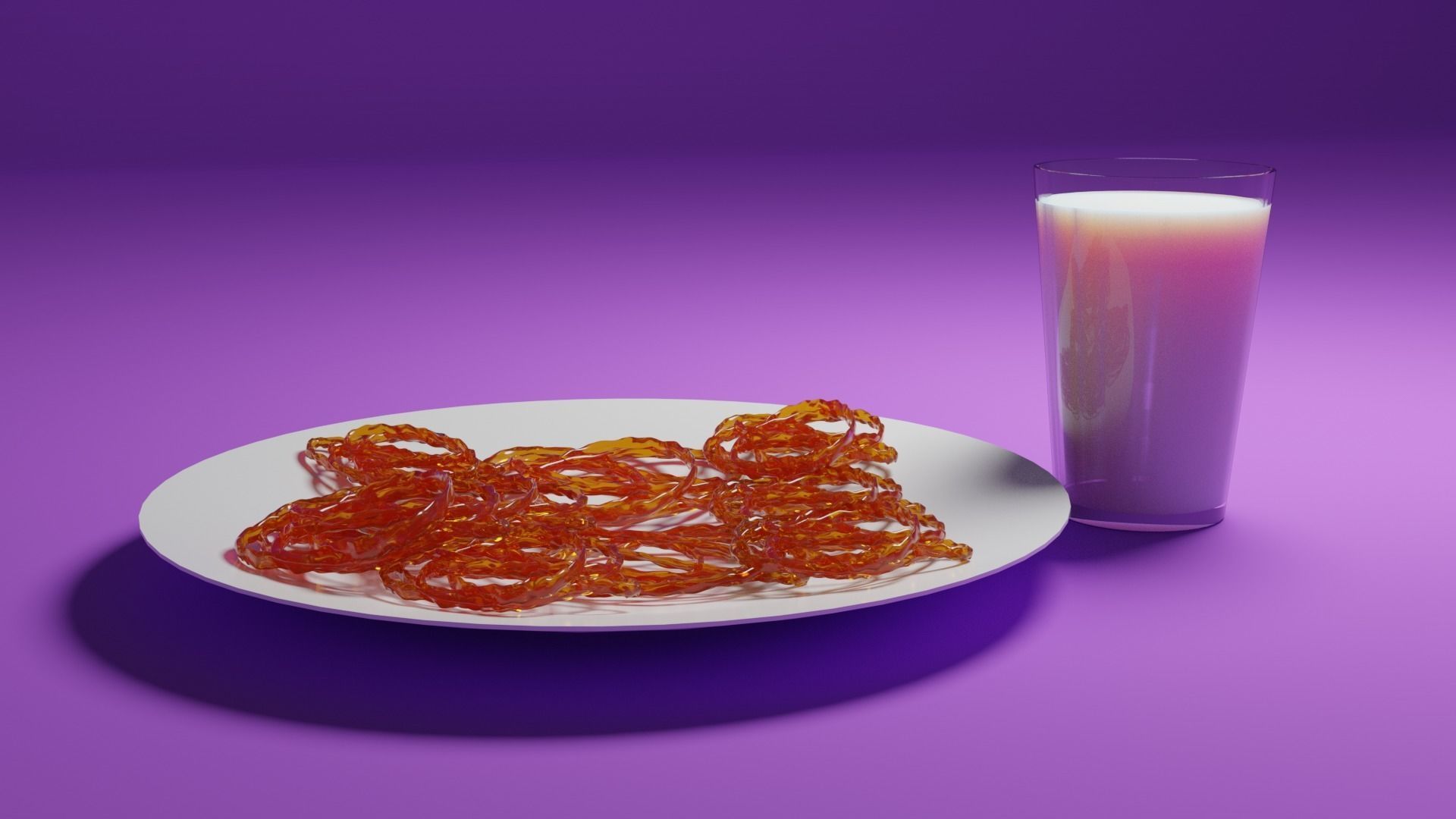 Jalebi and a Glass of Milk Free 3D model_17