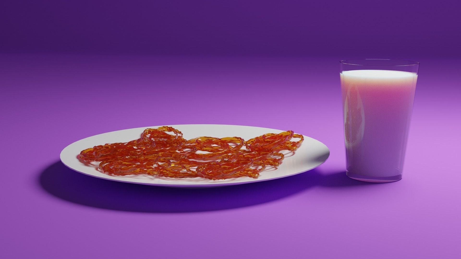 Jalebi and a Glass of Milk Free 3D model_18