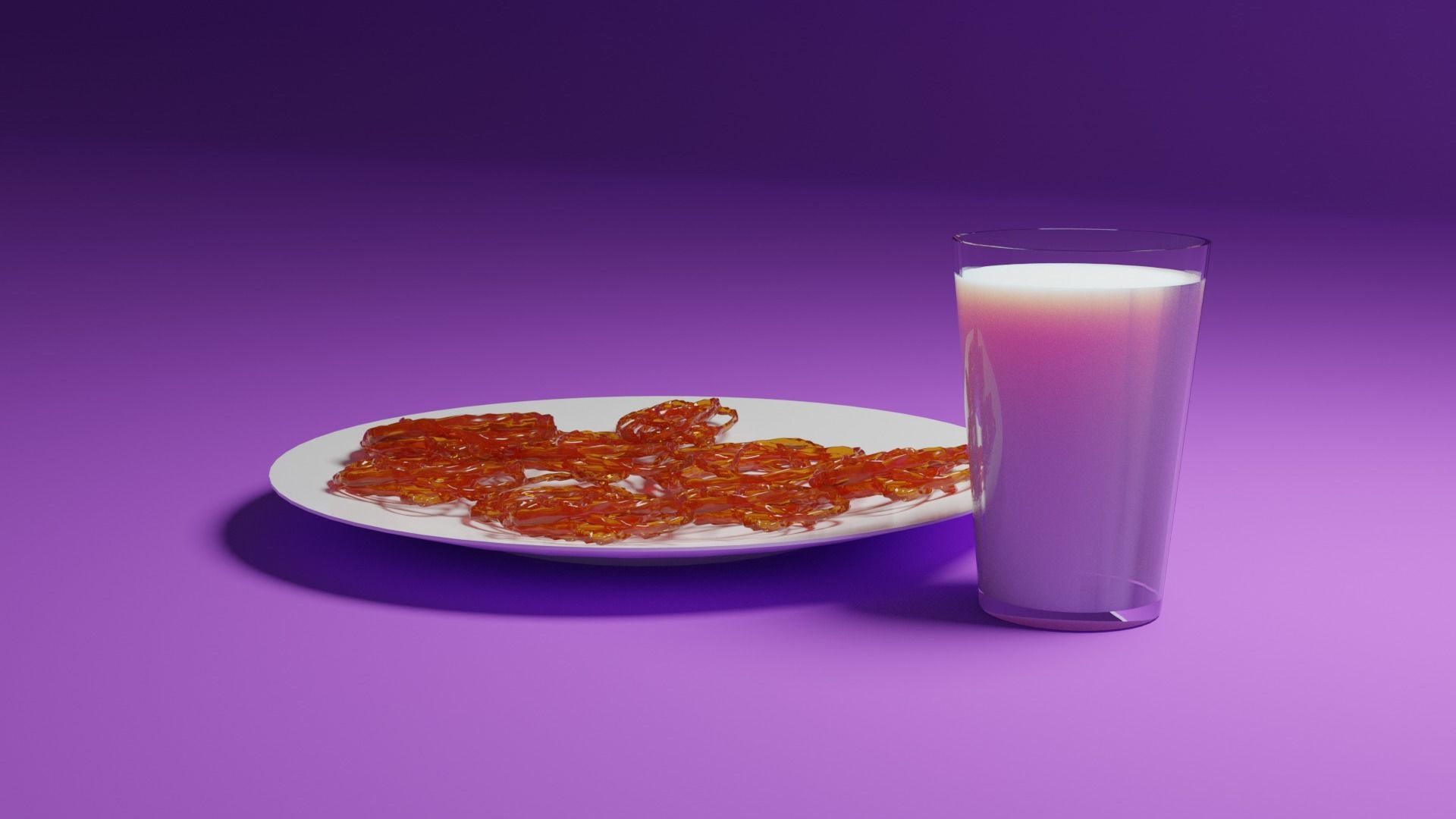 Jalebi and a Glass of Milk Free 3D model_12