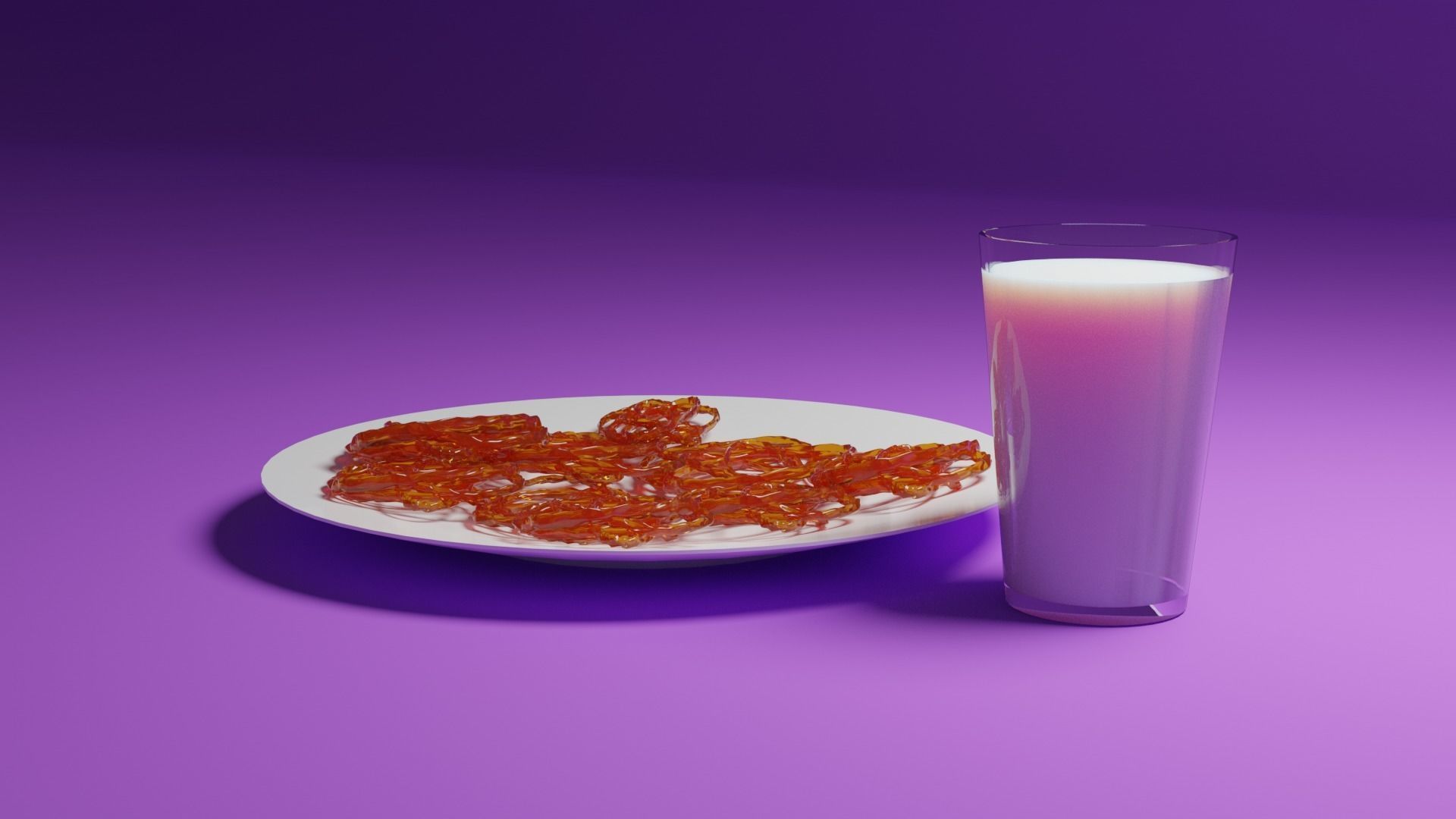 Jalebi and a Glass of Milk Free 3D model_13