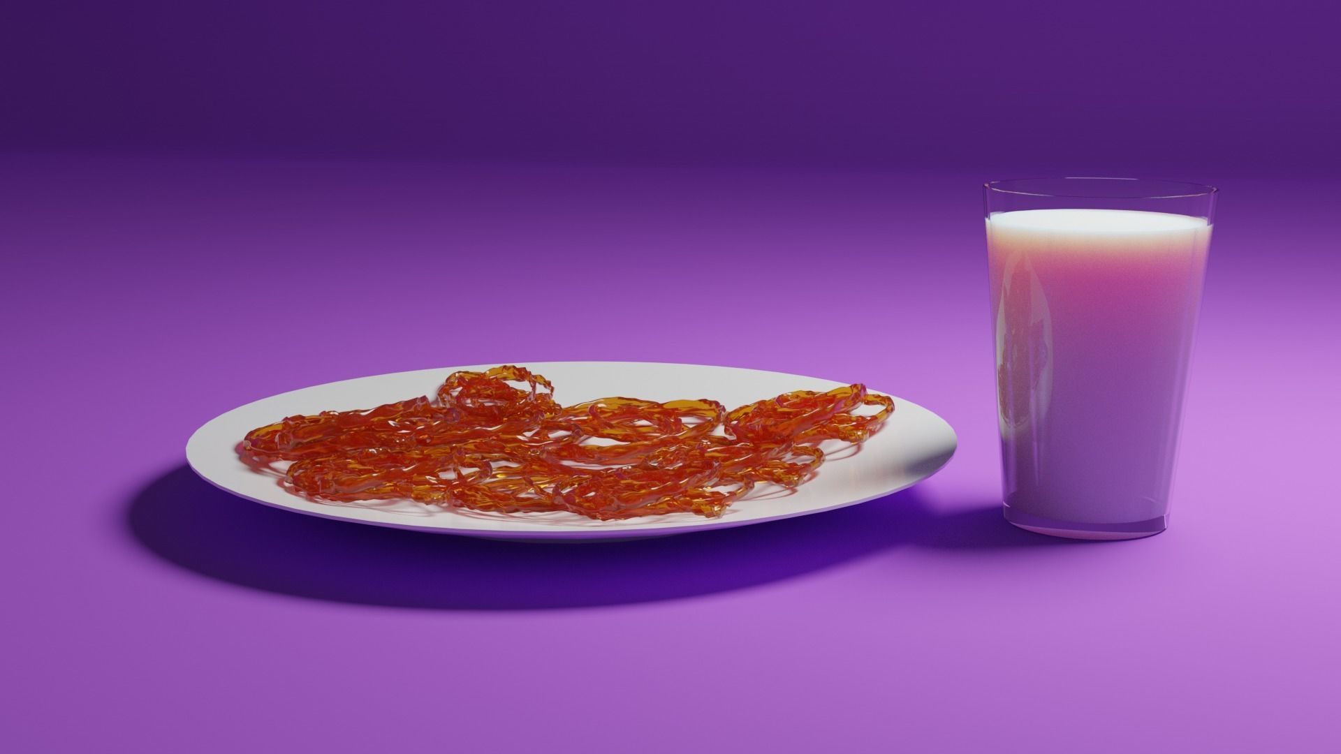 Jalebi and a Glass of Milk Free 3D model_8