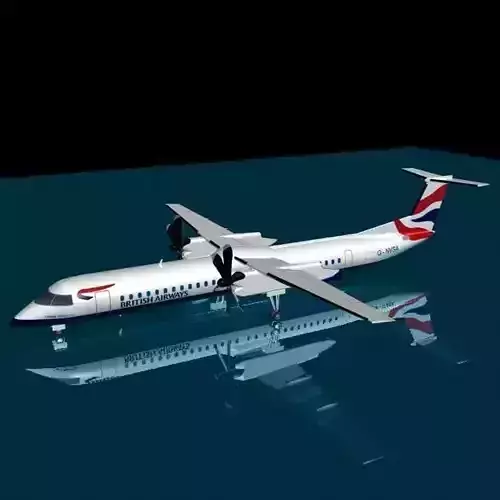 British Airways  dash 8-400 3D model
