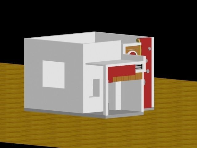 3D Bungalow Home Design   Low-poly 3D model_1