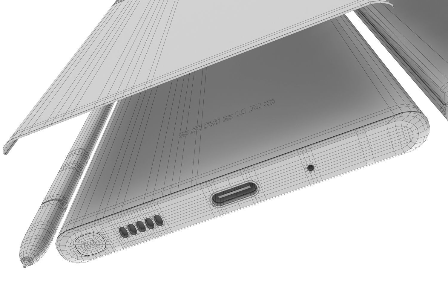 Samsung Galaxy Note 20 and Note 20 Plus black 3D model_35