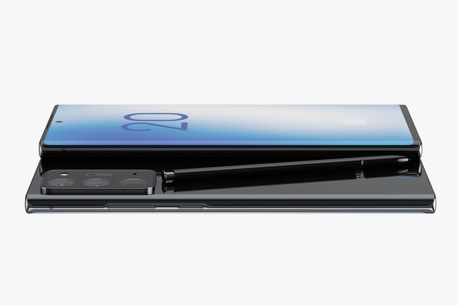 Samsung Galaxy Note 20 and Note 20 Plus black 3D model_22